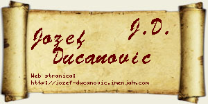Jožef Ducanović vizit kartica